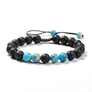 Lava Rock Bracelet blue/black